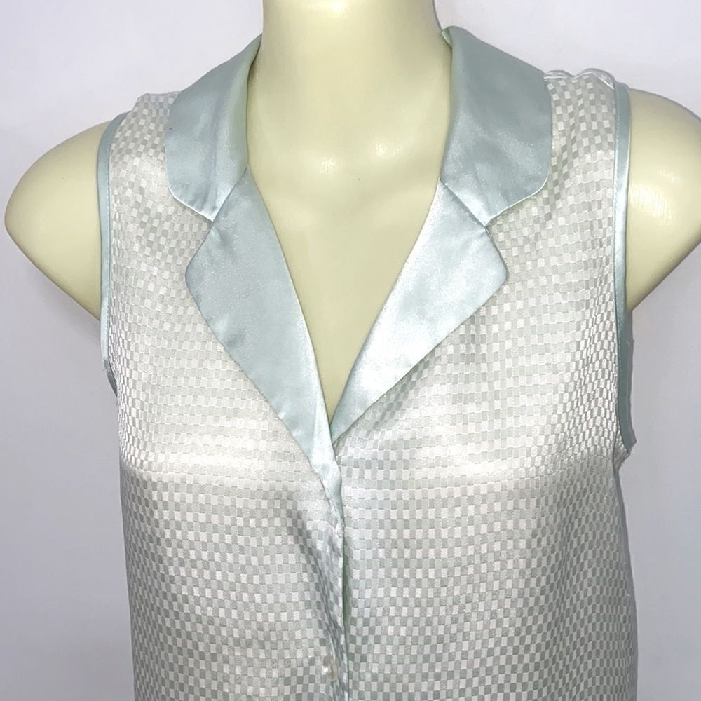 Halston Button Down Mint Green Mini Dress Tunic S… - image 2